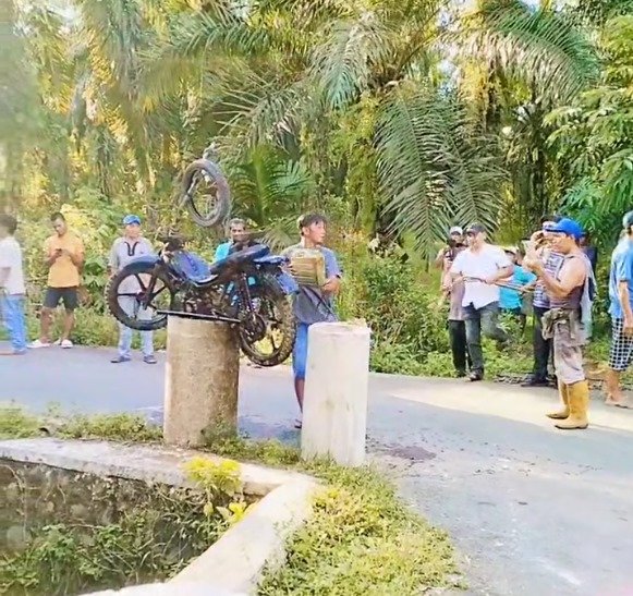 video:-motor-terduga-pencuri-sawit-dibakar-massa-di-agam
