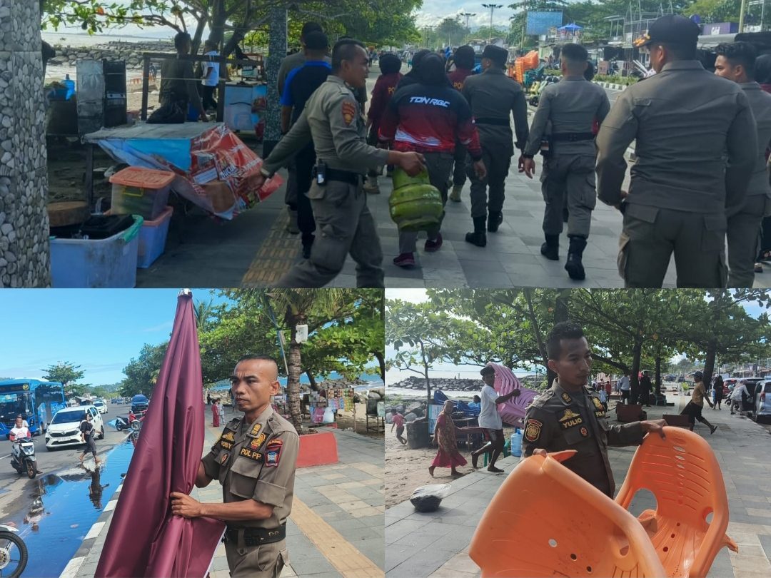 penertiban-pkl-di-pantai-padang-berakhir-ricuh,-lawan-petugas-dengan-sajam-dan-lemparan-batu