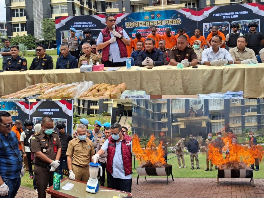 jaringan-antarprovinsi-dibongkar,-polda-sumbar-musnahkan-puluhan-kilogram-ganja-dan-sabu