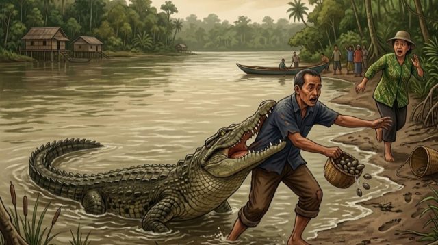 cari-lokan-di-sungai-batang-paparian,-lansia-di-pasaman-barat-hilang-diterkam-buaya