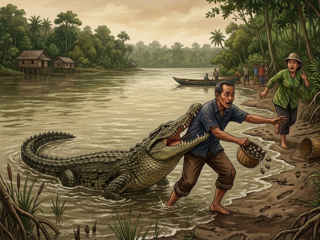 cari-lokan-di-sungai-batang-paparian,-lansia-di-pasaman-barat-hilang-diterkam-buaya cari-lokan-di-sungai-batang-paparian,-lansia-di-pasaman-barat-hilang-diterkam-buaya
