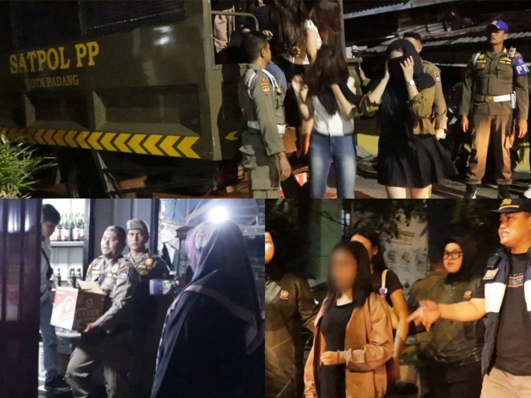 patroli-dini-hari-di-padang:-satpol-pp-sita-sound-system,-minol,-dan-amankan-warga-tanpa-identitas
