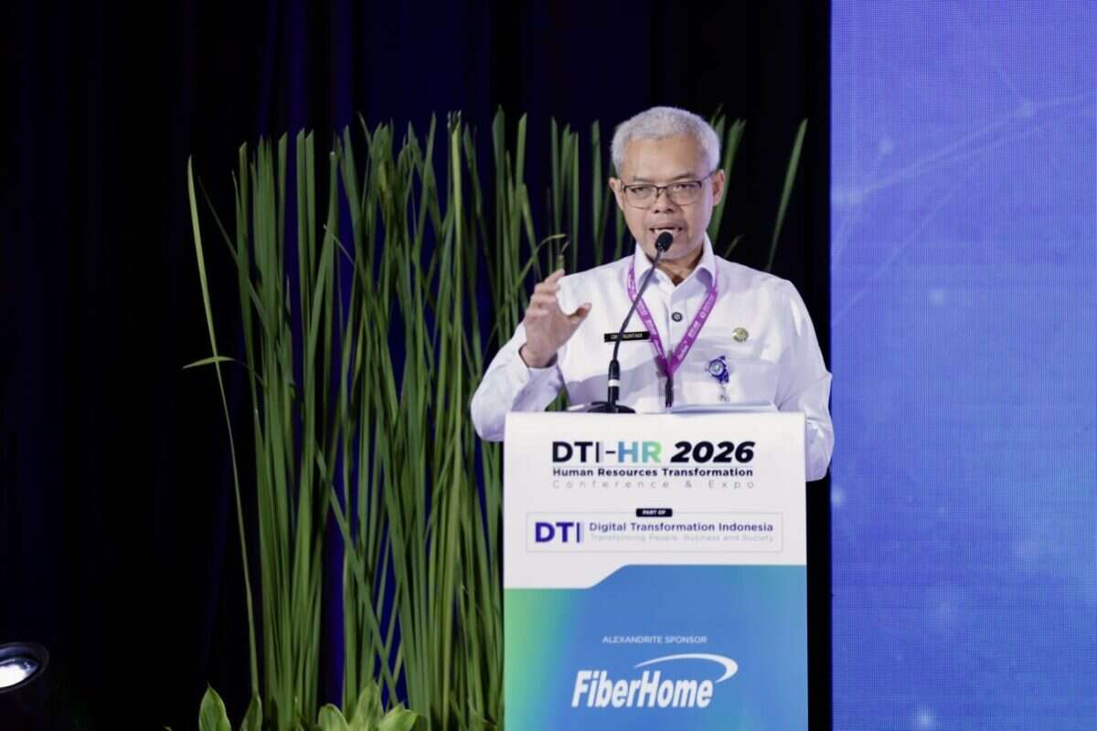 Sekretaris Jenderal Kemnaker, Cris Kuntadi, saat menjadi pembicara dalam Digital Transformat ion Indonesia Human Resources Conference & Expo (DTI-HR) di Jakarta, Kamis (6/8/2026). Sekretaris Jenderal Kemnaker, Cris Kuntadi, saat menjadi pembicara dalam Digital Transformat ion Indonesia Human Resources Conference & Expo (DTI-HR) di Jakarta, Kamis (6/8/2026).