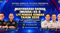 Peserta Musda V IJTI Sumatera Barat sedang mendiskusikan peran jurnalis televisi dalam mitigasi bencana di Kota Padang.